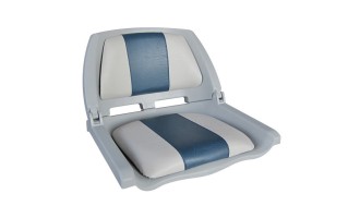 Сиденье пластмассовое складное с подложкой Molded Fold-Down Boat Seat,серо-чёрное